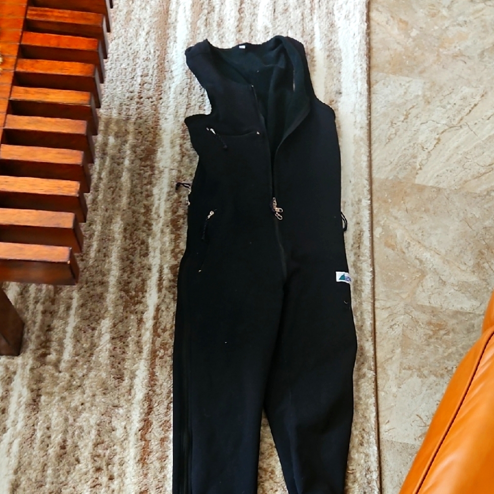 Black Unisex Farmer John Long Johns